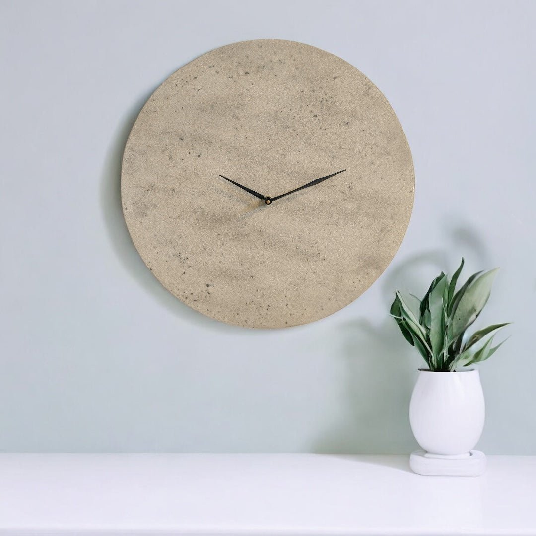 Industrial Concrete Wall Clock – Modern Design with Edge